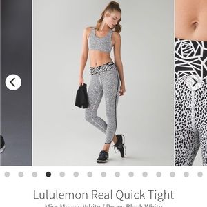 Rare miss mosaic and posey print lululemon Real quick tight. Sz 6.